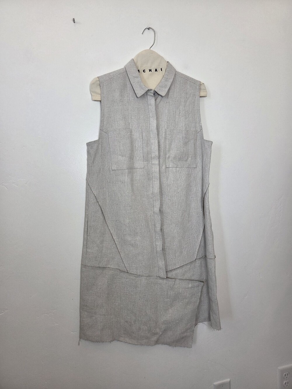 Schai Japanese Designer Tunic Dress Lagenlook Asymetric Artsy Contemporary L